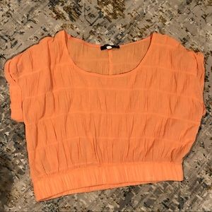 Orange Final Touch Textured Crop Top